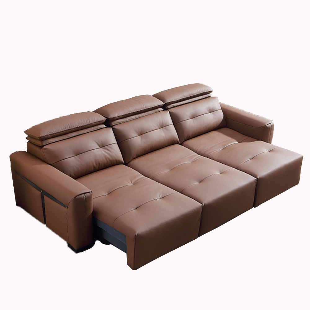Home Cinema Usa - Genuine Leather Electric Convertible Sofa Bed