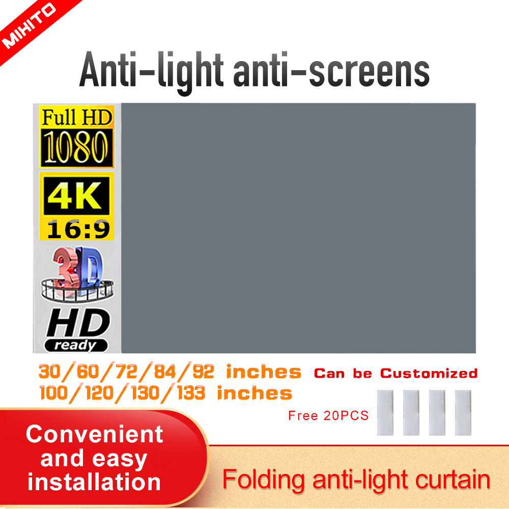 Home Cinema Screen - MIXITO Projector Screen Simple 16:9 Anti-Light