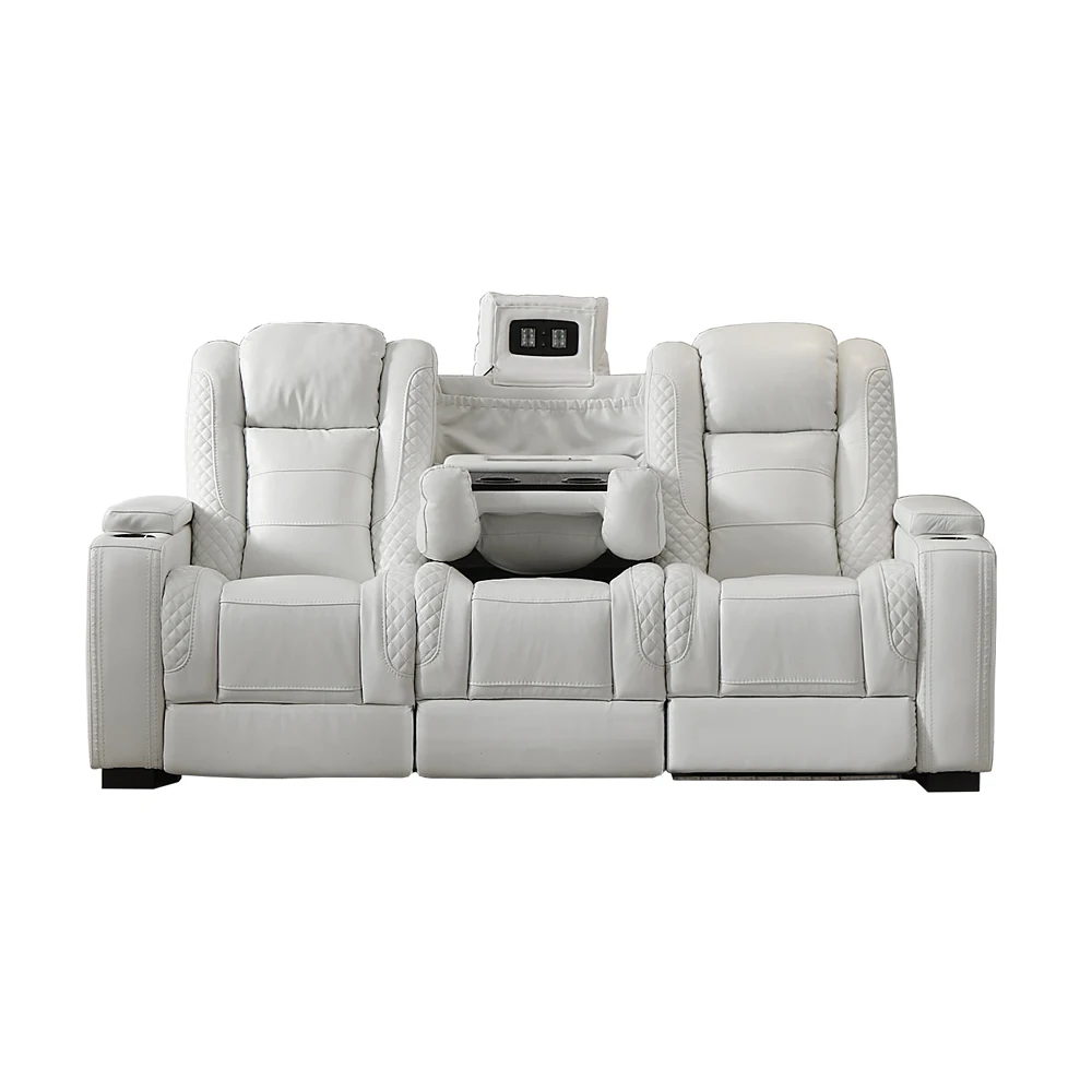 Luxury Power Recliner White Le - Home Cinema Usa recension och pris