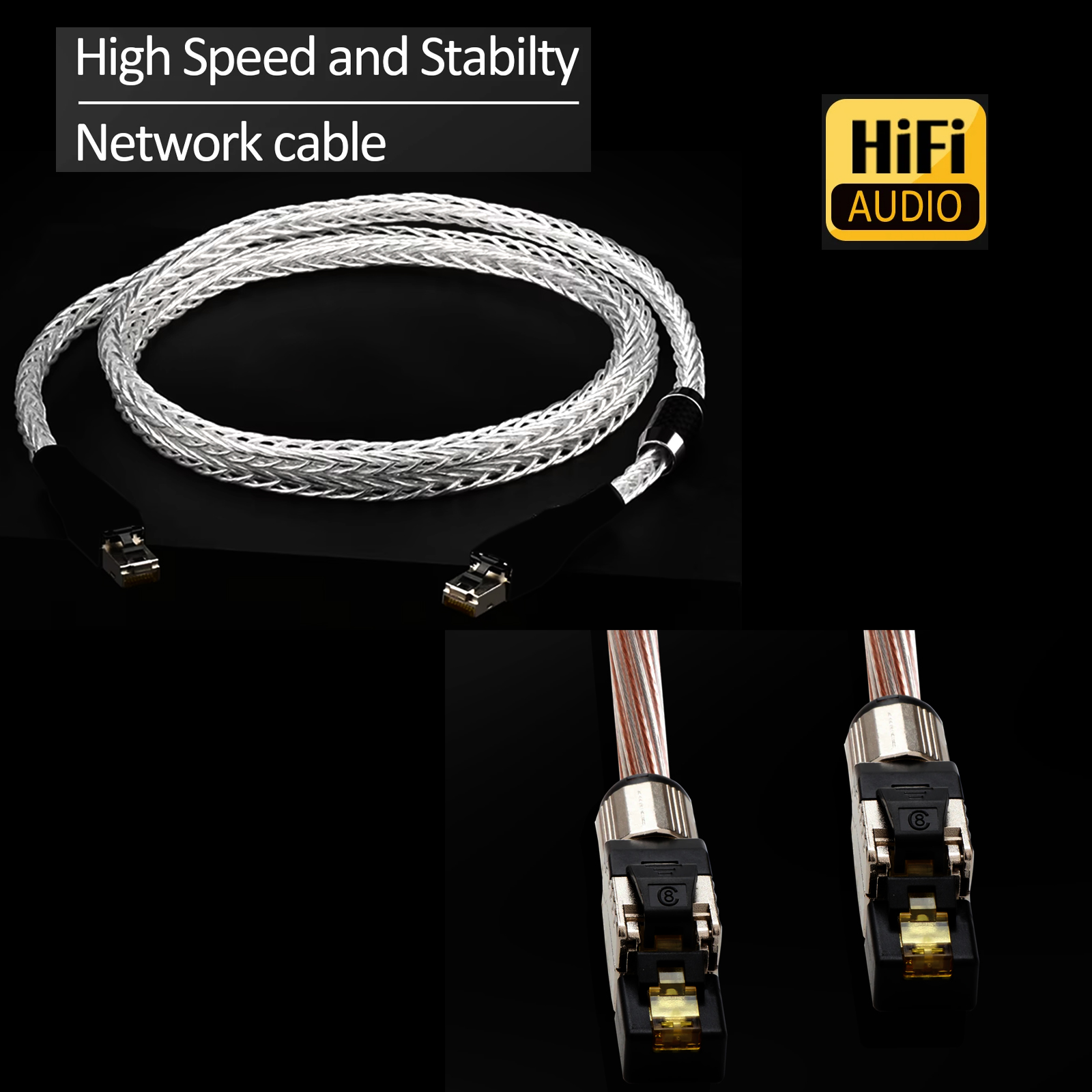 Cat8 Ethernet Cable OCC Silver - Home Cinema Player recension och pris