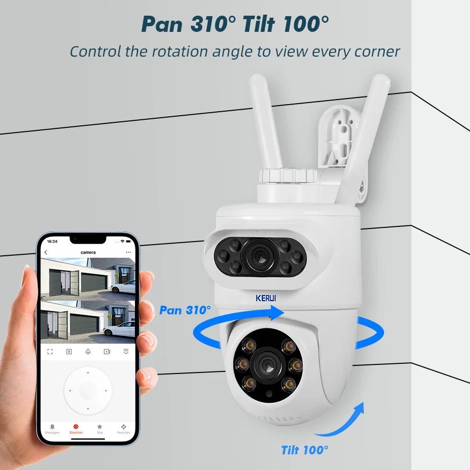 KERUI 5K 10MP Dual Lens PTZ WI - Home Cinema Screen recension och pris