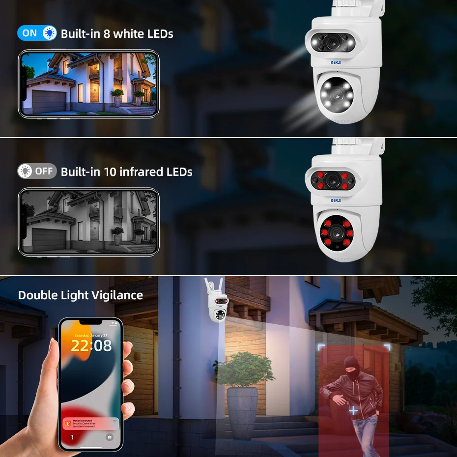 KERUI 5K 10MP Dual Lens PTZ WI - Home Cinema Screen recension och pris