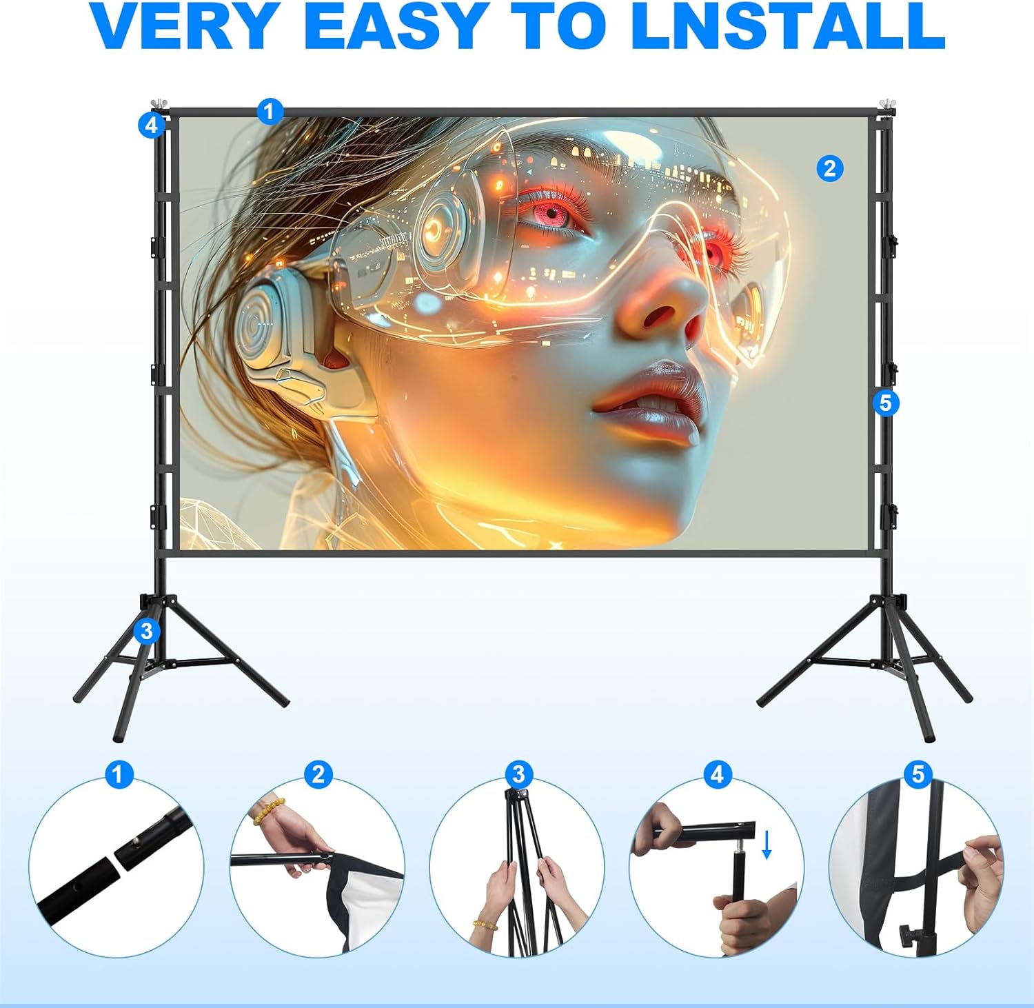 VEIDADZ Projection Screen With - Home Cinema Screen recension och pris