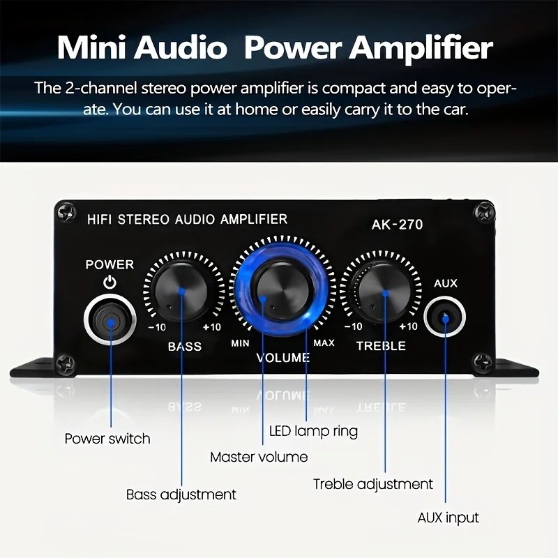 AK-270 400W Mini Power Amplifi - Home Cinema Idea recension och pris