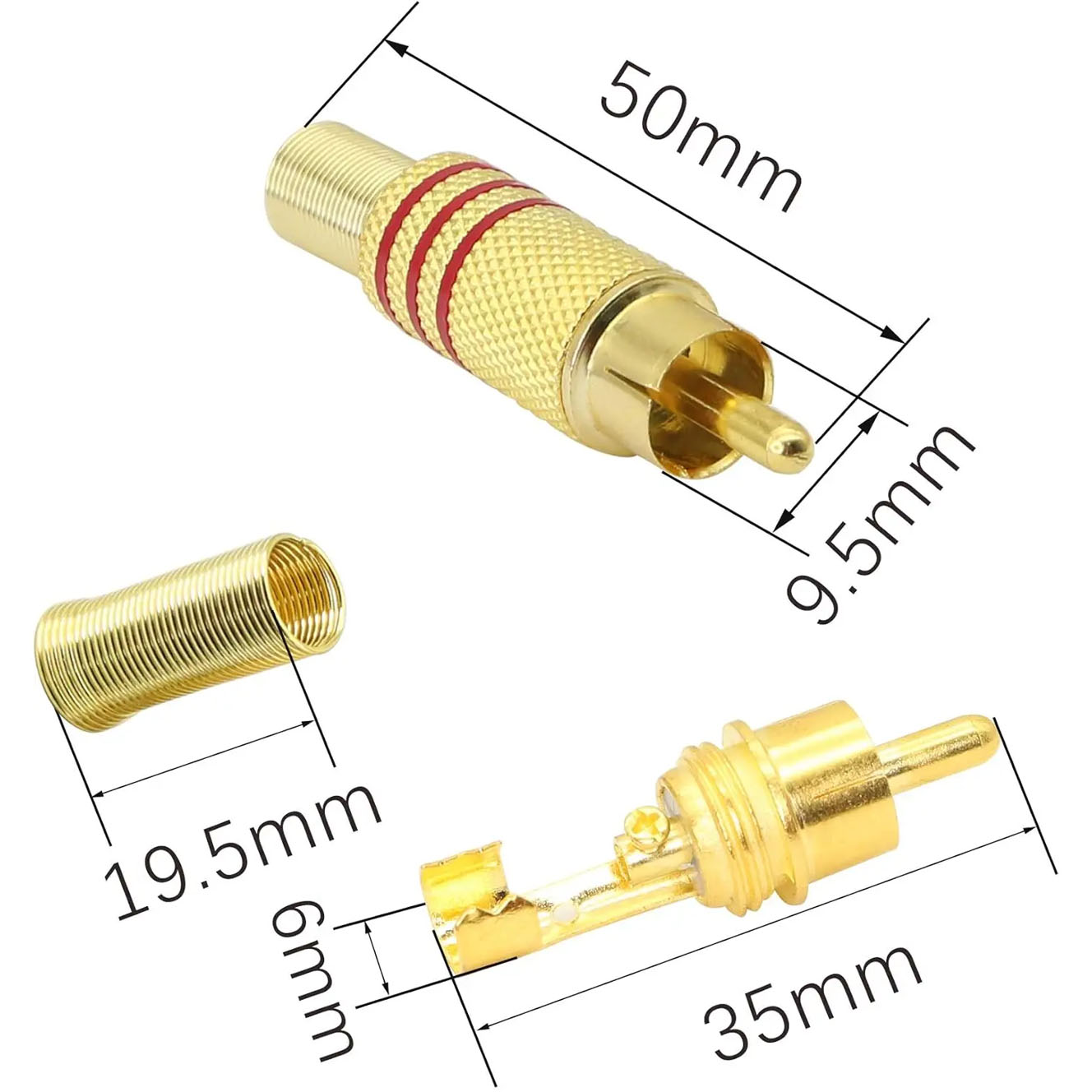4PCS RCA Plug Gold Plated Sold - Home Cinema Idea recension och pris