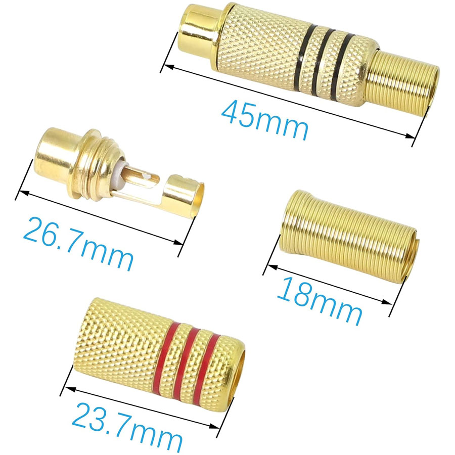 4PCS RCA Plug Gold Plated Sold - Home Cinema Idea recension och pris